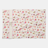 かわいい手水図解入りの、写真付きのカラーアイスクリームパーラー キッチンタオル (横)