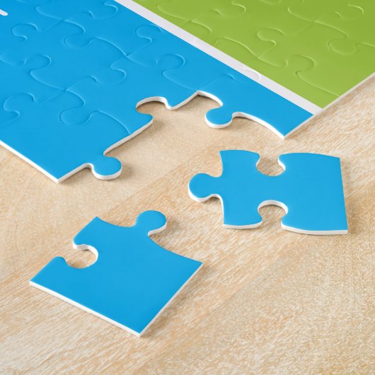 かわいい手紙B子供の写真と名前 ジグソーパズル (側面)