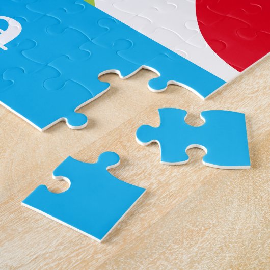 かわいい手紙R子供の写真と名前 ジグソーパズル (側面)