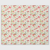 かわいい手絵を描のキノコ ラッピングペーパー (フラット)