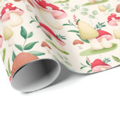 かわいい手絵を描のキノコ ラッピングペーパー (ロールコーナー)