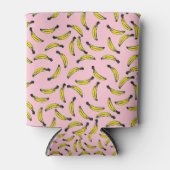 かわいい手絵を描の水彩バナナとピンク 缶クーラー (正面)