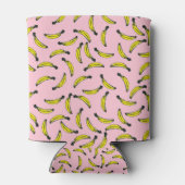 かわいい手絵を描の水彩バナナとピンク 缶クーラー (裏面)