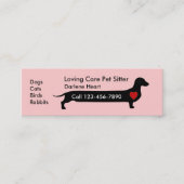 かわいい手頃ペットシッターの名刺 スキニー名刺 (正面)