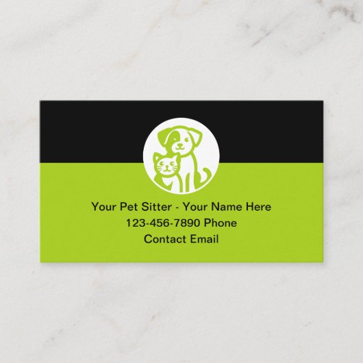 かわいい手頃ペットシッターの名刺 名刺 (正面)