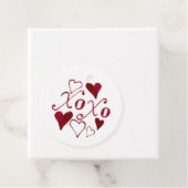 かわいい手 – 図解入りの、写真付きの XOXO書道バレンタイン フェイバータグ (インサイチュ)