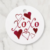 かわいい手 – 図解入りの、写真付きの XOXO書道バレンタイン フェイバータグ (正面)