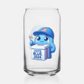 かわいい投票ブルー2024大統領の選挙 ガラス缶 (裏面)
