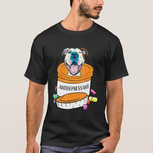かわいい抗うつ薬ピットブルドッグ Tシャツ (正面)