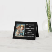 かわいい折り畳み結婚式招待状カード カード (正面)