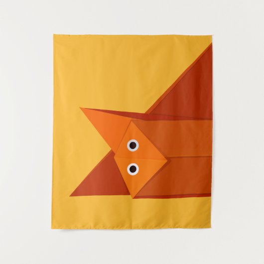 かわいい折り紙キツネかわいいペーパークラフト動物 タペストリー (正面)