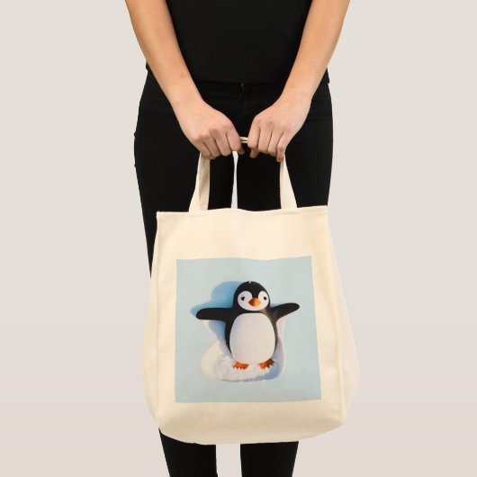 かわいい抱きペンギン トートバッグ (正面(商品))