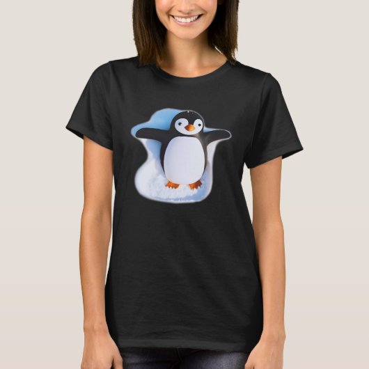 かわいい抱きペンギン Tシャツ (正面)