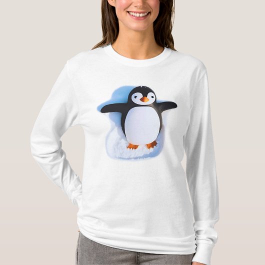 かわいい抱きペンギン Tシャツ (正面)