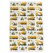 かわいい抱き枕建築ダンプトラックパーティーテーマ ミディアムペーパーバッグ (裏面)