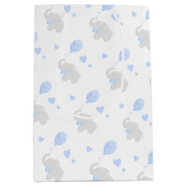 かわいい抱き枕赤ちゃんシャワーボーイエレファントバルーン ミディアムペーパーバッグ