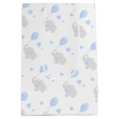 かわいい抱き枕赤ちゃんシャワーボーイエレファントバルーン ミディアムペーパーバッグ (裏面)