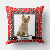 かわいい抱擁の小犬のポートレートのクリスマスの枕 クッション (裏面)