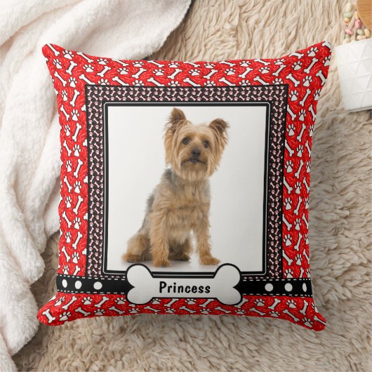 かわいい抱擁の小犬のポートレートのクリスマスの枕 クッション (ブランケット)