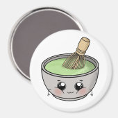 かわいい抹茶のボウル - かわいい マグネット (正面/裏面)