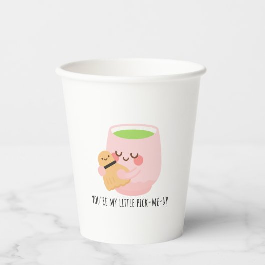 かわいい抹茶ハグイラスト 紙コップ (正面)