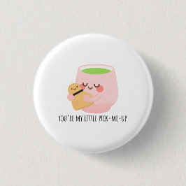 かわいい抹茶ハグイラスト 缶バッジ
