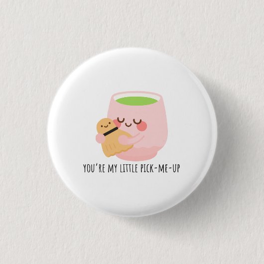 かわいい抹茶ハグイラスト 缶バッジ (正面)
