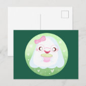かわいい抹茶ラテゴースト ポストカード (正面/裏面)