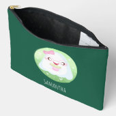 かわいい抹茶ラテ幽霊 アクセサリーポーチ (見開き)