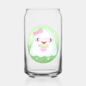 かわいい抹茶ラテ幽霊 ガラス缶 (正面)