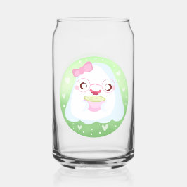 かわいい抹茶ラテ幽霊 ガラス缶