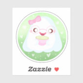 かわいい抹茶ラテ幽霊 シール (シート)