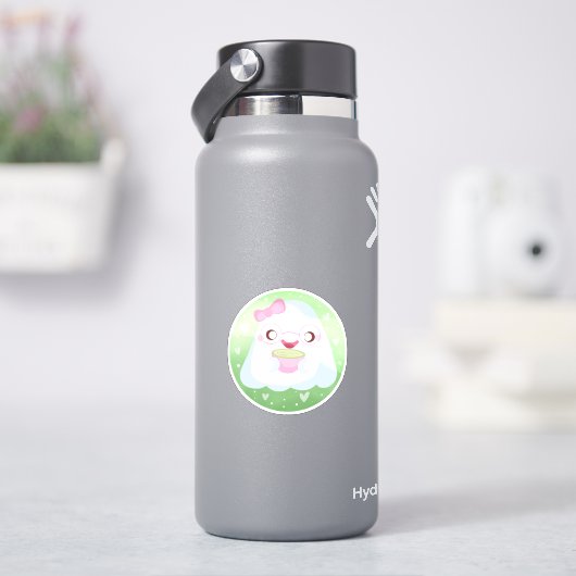 かわいい抹茶ラテ幽霊 シール (HydroFlask)