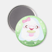 かわいい抹茶ラテ幽霊 マグネット (正面/裏面)