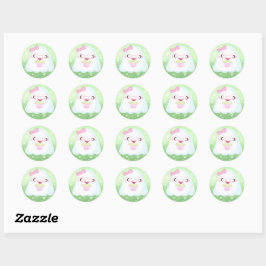 かわいい抹茶ラテ幽霊 ラウンドシール