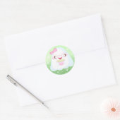 かわいい抹茶ラテ幽霊 ラウンドシール (封筒)