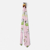 かわいい抹茶猫のシームレスパターン ネクタイ (裏面)