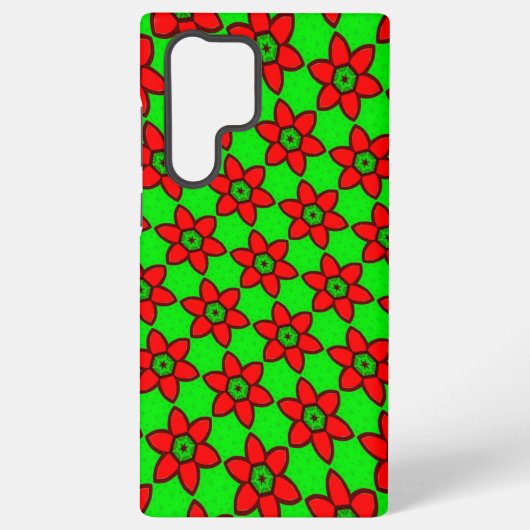 かわいい抽象フラワーパターン SAMSUNG GALAXYケース (裏面)