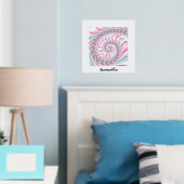 かわいい抽象的なピンクと青のフラクタルパーソナライズド 箔ポスター (インサイチュ (寝室))