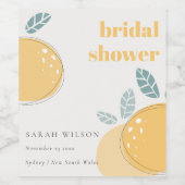 かわいい抽象的なレモンのフルーティーな大胆なブライダルシャワー ワインラベル (シングルラベル)