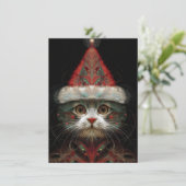 かわいい抽象的な猫のクリスマスカード シーズンカード (スタンド正面)
