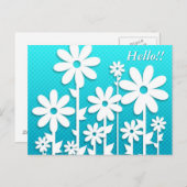 かわいい抽象的な白いデイジーのポストカード ポストカード (正面/裏面)