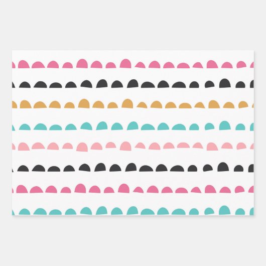 かわいい抽象的な落書きの縞模様の石 ラッピングペーパーシート (正面3)