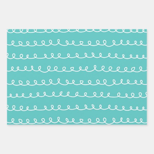 かわいい抽象的な落書きの縞模様の石 ラッピングペーパーシート (正面2)