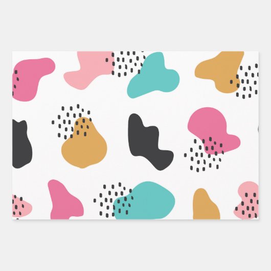 かわいい抽象的な落書きの縞模様の石 ラッピングペーパーシート (正面)