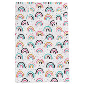 かわいい抽象的な落書きパターン ミディアムペーパーバッグ (正面)