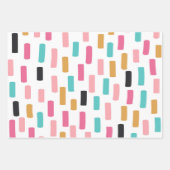 かわいい抽象的な落書き虹のストローク ラッピングペーパーシート (正面3)