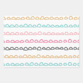 かわいい抽象的な落書き虹のストローク ラッピングペーパーシート (正面2)