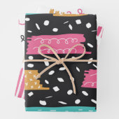 かわいい抽象的な落書き ストライプ ブラシストローク ラッピングペーパーシート (インサイチュ)