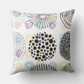 かわいい抽象芸術の円のパターン クッション (裏面)